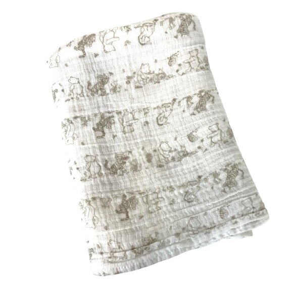 Disney Baby Aden + Anais Classic Pooh Cotton Muslin Gauze Swaddle Blanket - Picture 1 of 4